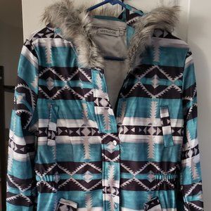 AZTEK SHIRT JACKET WITH FUR COLLAR